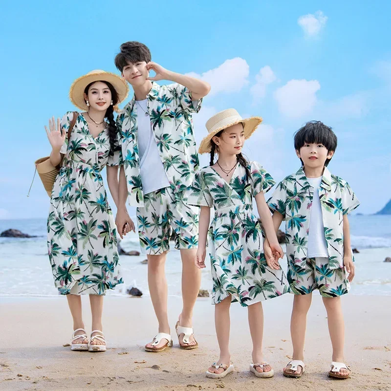 Plant Parental - Casal de férias olhar pai-filho roupas