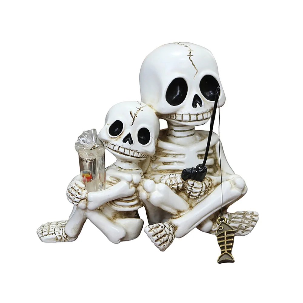 Plant Parental - Halloween pai-filho crânio estátua resina vaso