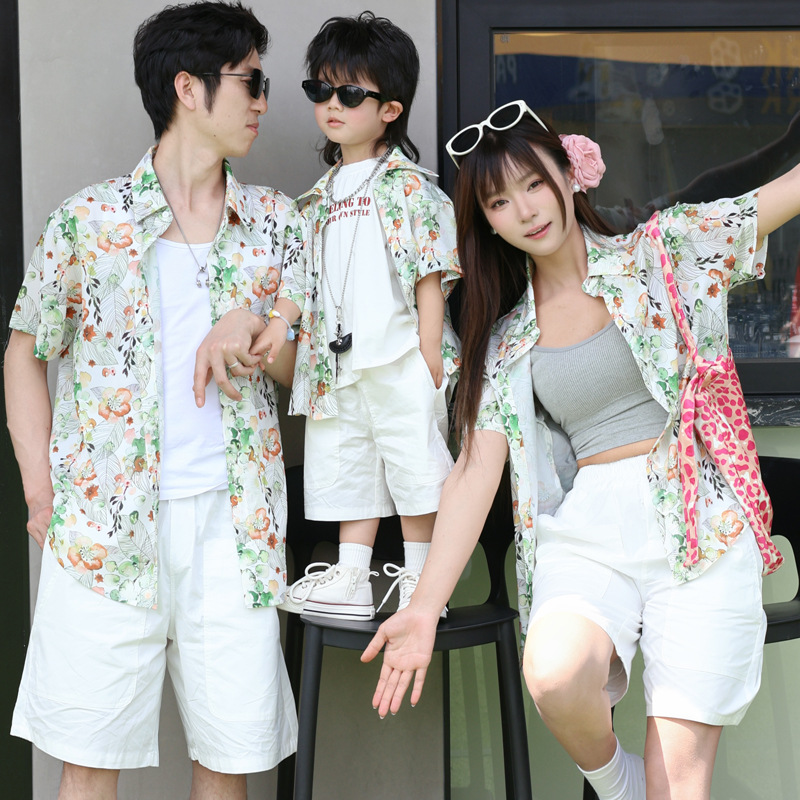 Plant Parent Clothing - Camisa floral pai-filho com aparência de